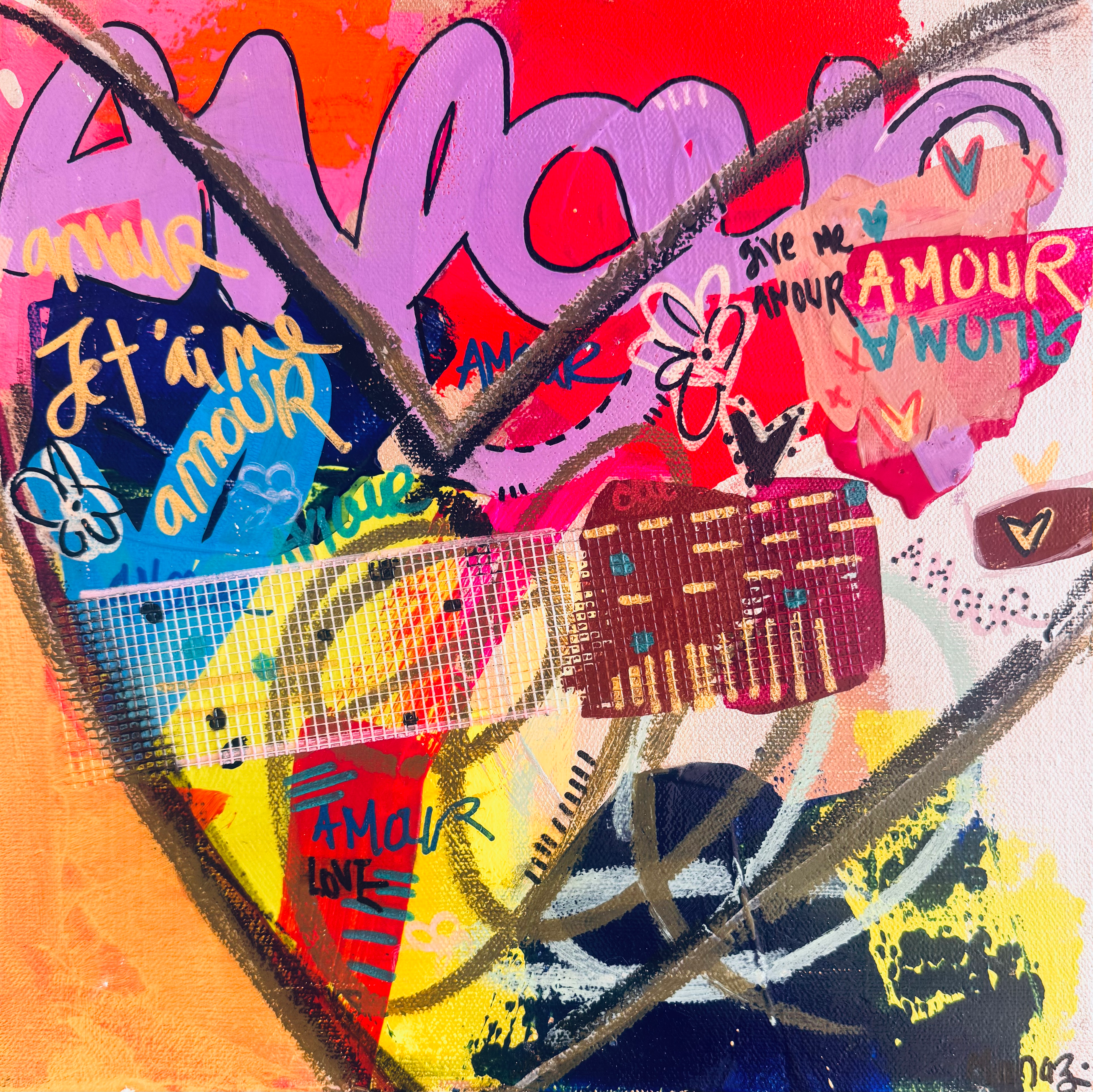 "Always Amour" (1) 12x12 inches acrylic on canvas