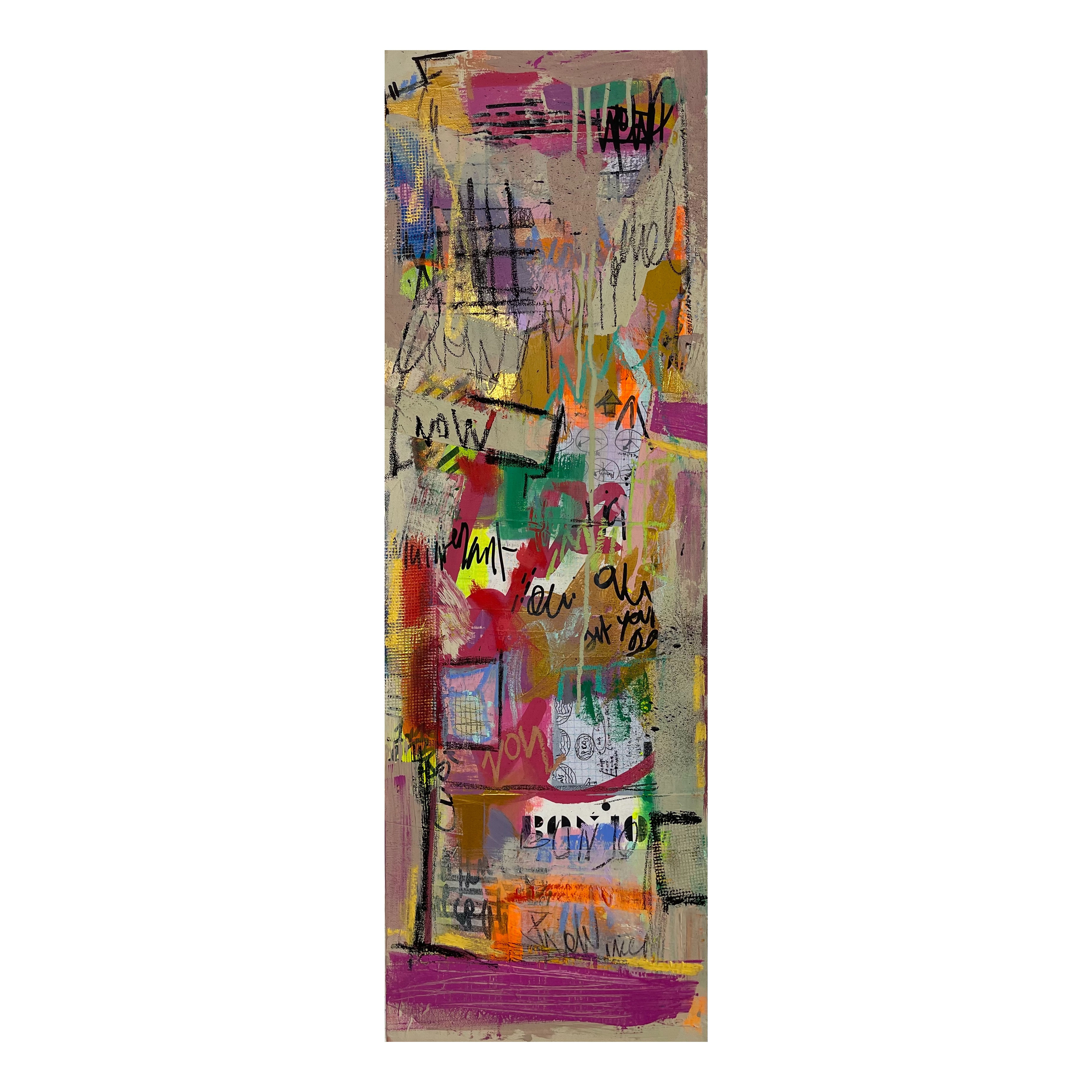 "C'est Now" (2) 36x12 inches acrylic on canvas.