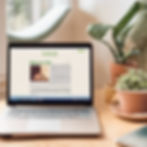 A laptop with a pretend blog on. AI generated image from WordPress.