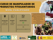 Curso Manipulador de Productos Fitosanitarios Nivel Calificado en Valle de Santa Inés, Betancuria del 4 al 21 de noviembre de 2026.
