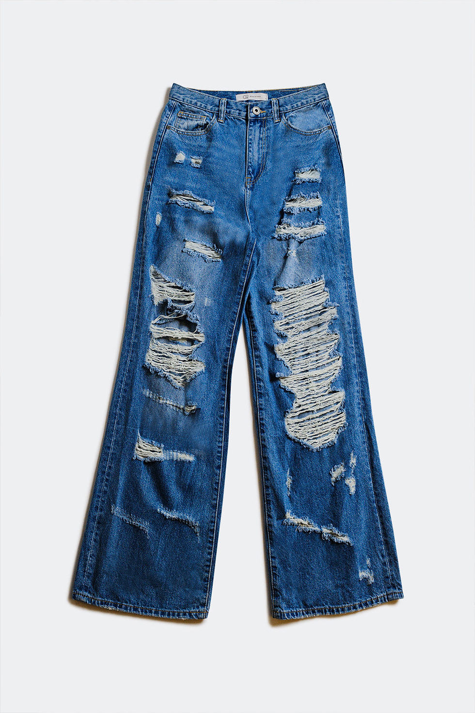 Thumbnail: Women's Distressed Boyfriend Jeans in Blue