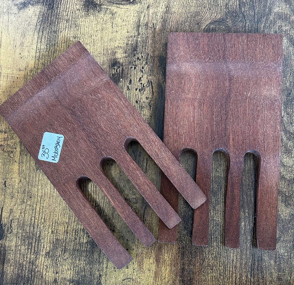 Handcrafted Mahogany Salad Hands – Wise Wood Creations