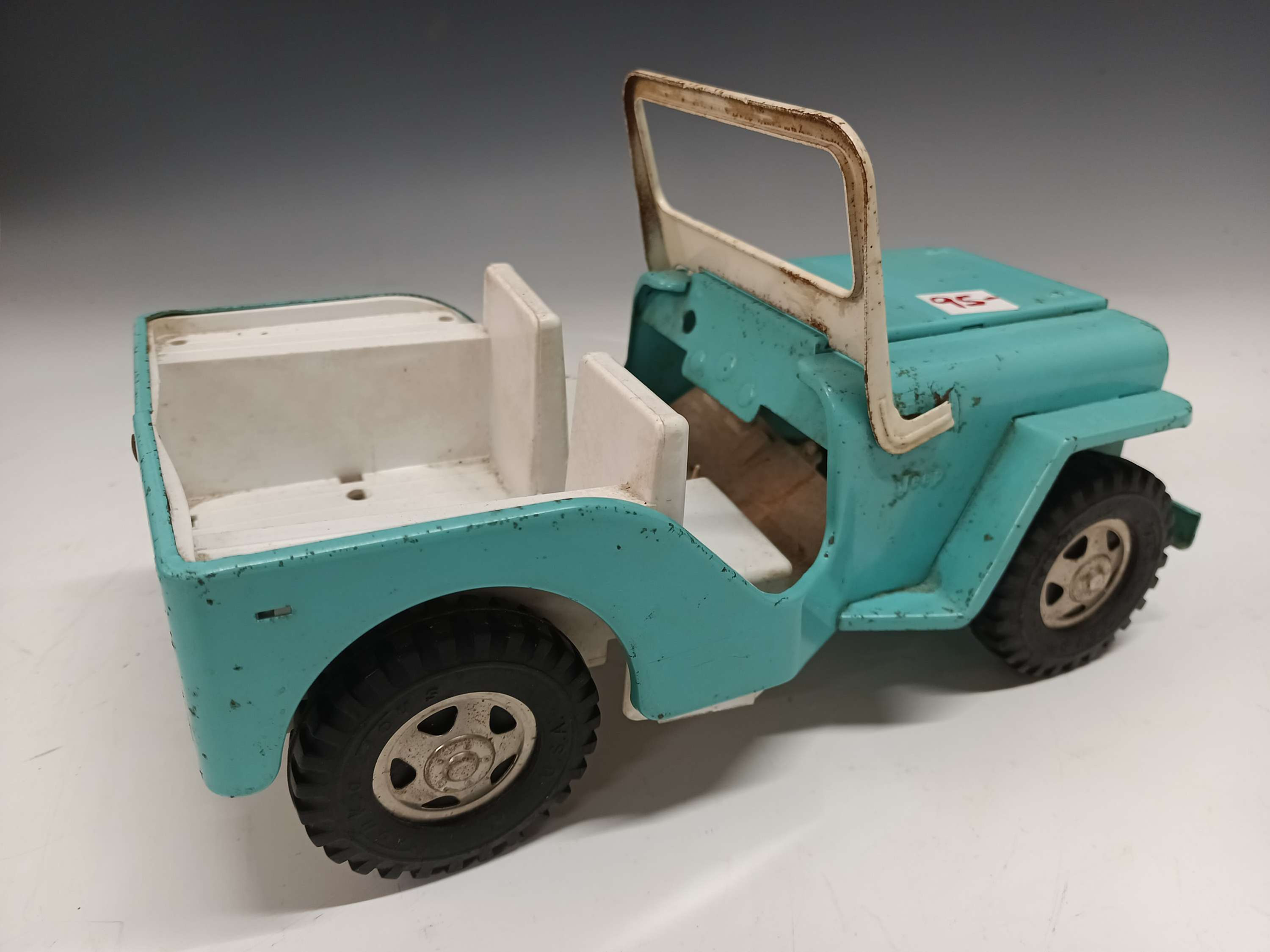 Vintage Turquoise Tonka Pressed Steel Jeep Dispatcher