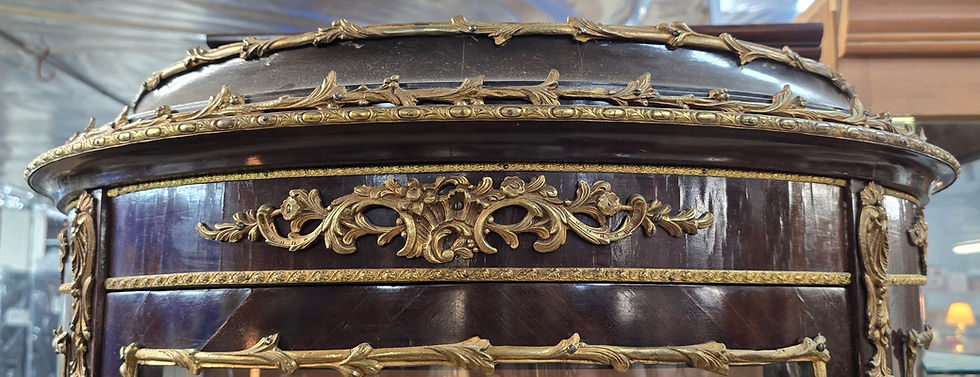 Thumbnail: Antique Vitrine Curio Cabinet Handpainted Gold