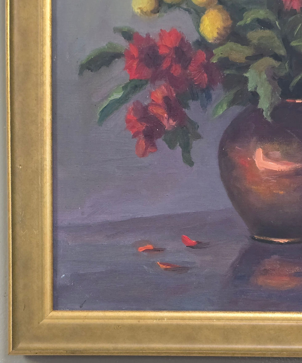 Thumbnail: Framed Art Red and Yellow Flowers in Vase 23" x 19½"