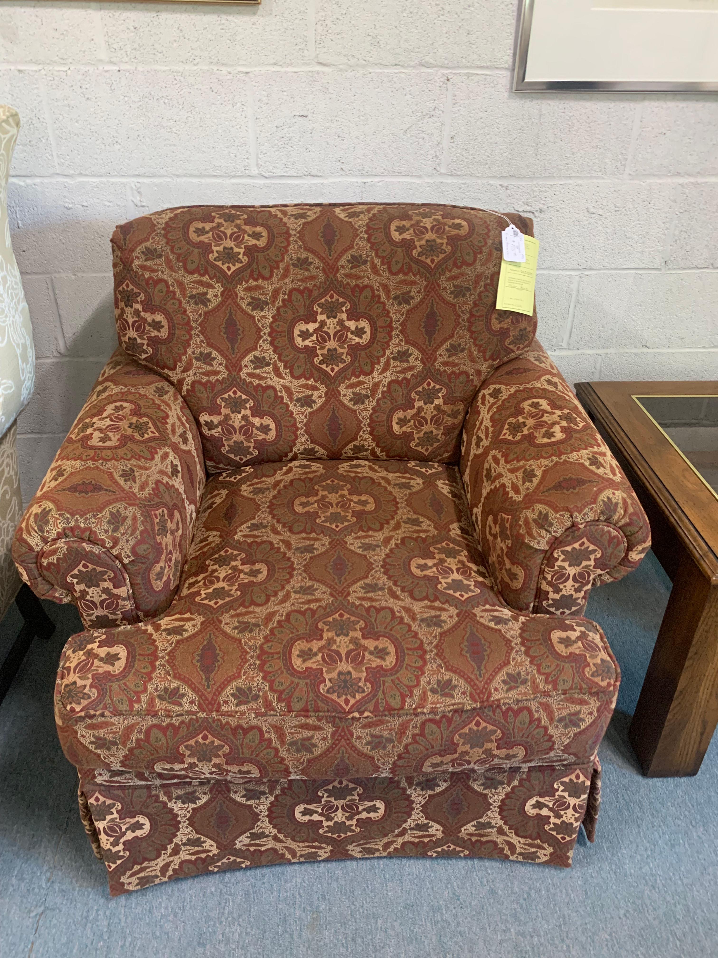 Crimson Patterned Armchair 