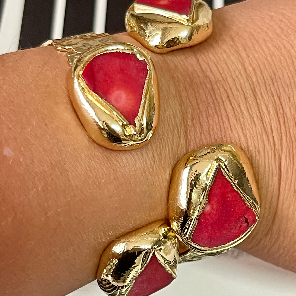 Miniatura: Pulsera Coral Doble Abierta