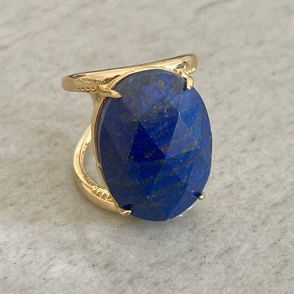 Miniatura: Anillo Lapizlasuli y Cuarzo