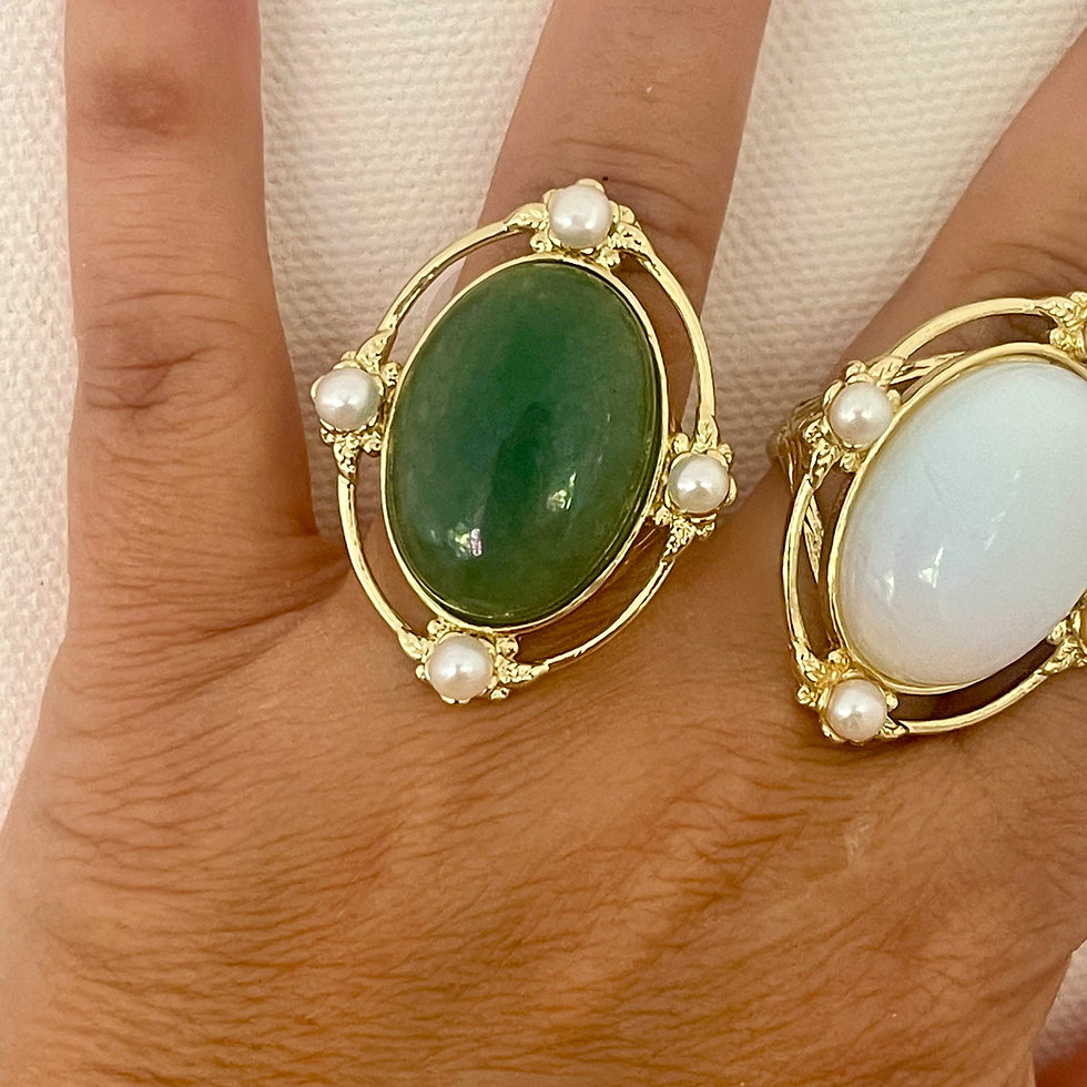 Miniatura: Anillo Ópalo y Jasper
