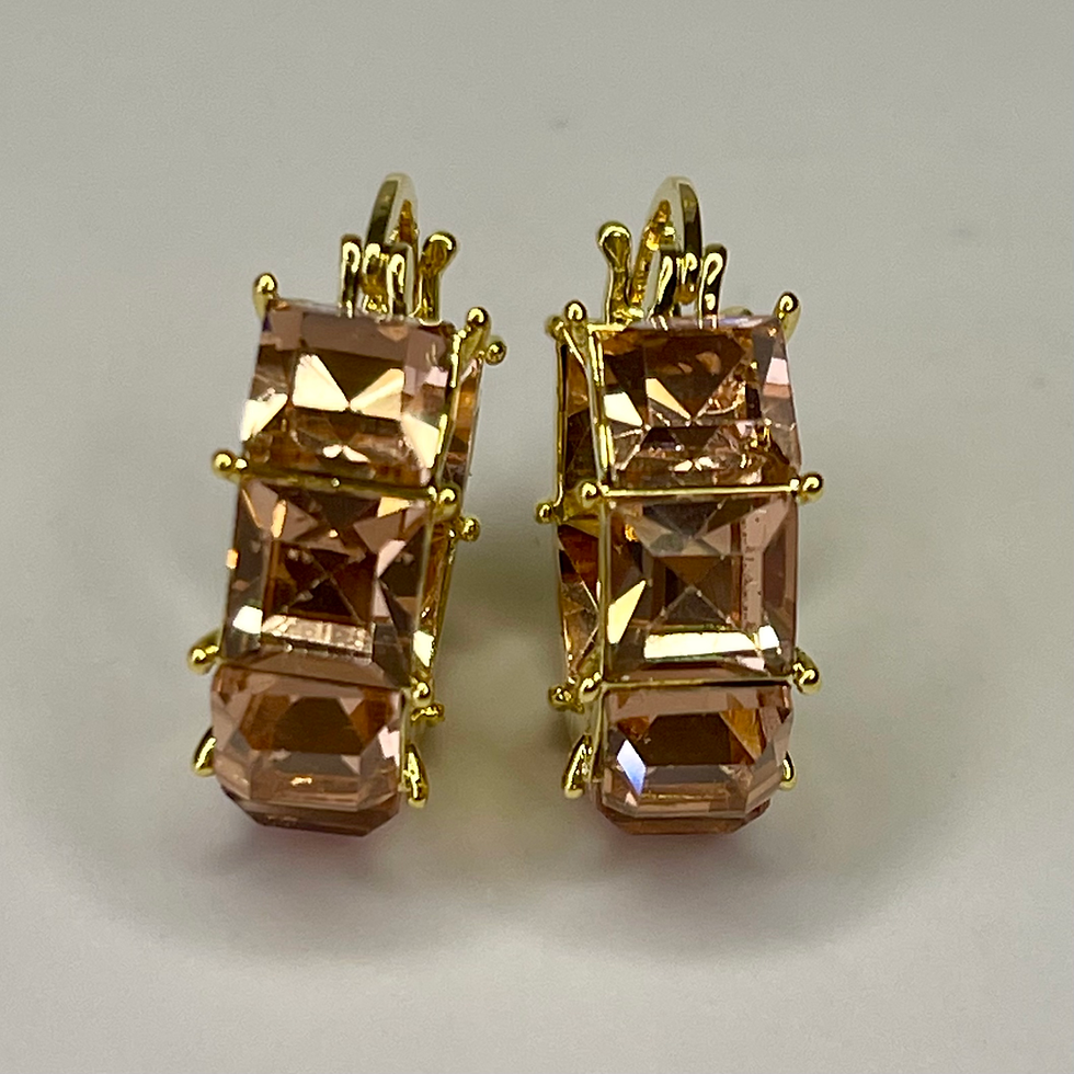 Miniatura:  Arracada Cristal  Duquesa Rosa 20mm