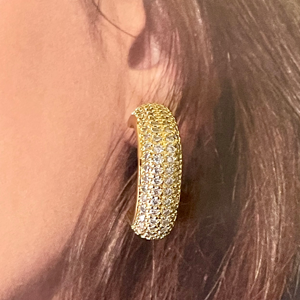 Miniatura: Arracada Geometrico Pave 20mm