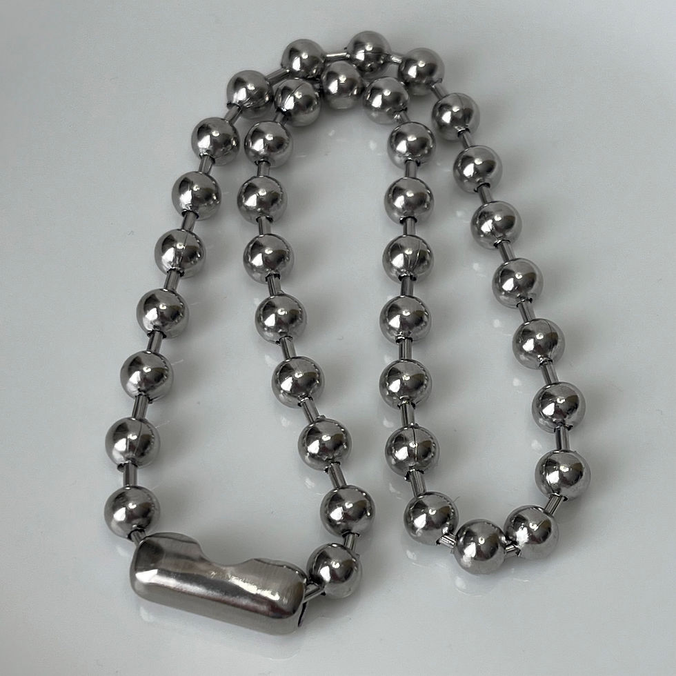 Miniatura: Collar bolas 5mm en Acero inox 45cm largo