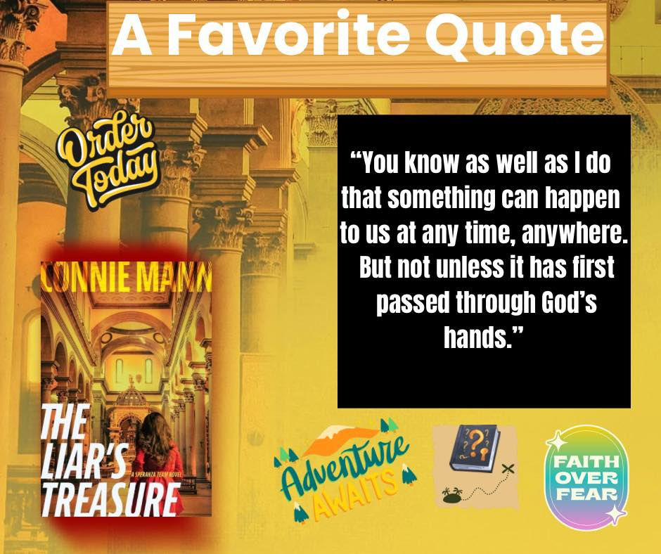 Enjoy a faith-filled romp into constant danger? And head-spinning pace as your mind travels to exotic locations? Here’s your next great read! Preorder The Liar’s Treasure by Connie Mann and get ready for a treasure hunt like none other!     https://amzn.to/4r6mu2U    #conniemann      #theliarstreasure                               #speranzasociety                           #faithfilledadventure         #preordernow