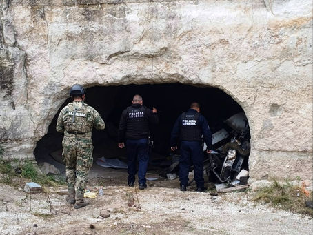 LOCALIZAN EN NANACAMILPA UNA CUEVA UTILIZADA PARA OCULTAR AUTOPARTES DE TRACTOCAMIONES PRESUNTAMENTE ROBADOS