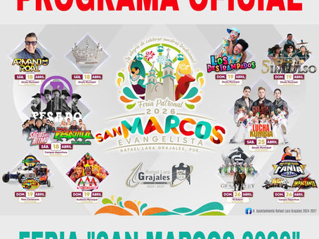 YA ESTÁ DISPONIBLE EL PROGRAMA OFICIAL DE LA FERIA SAN MARCOS 2026 EN GRAJALES! 🎡
