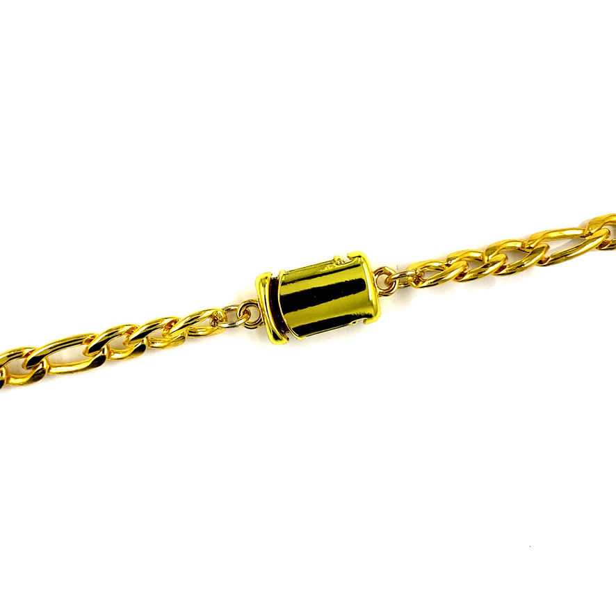 Miniatura: 18K Gold-Plated Stainless 4.5mm Figaro Chain with Freedom Clasp (Wholesale)