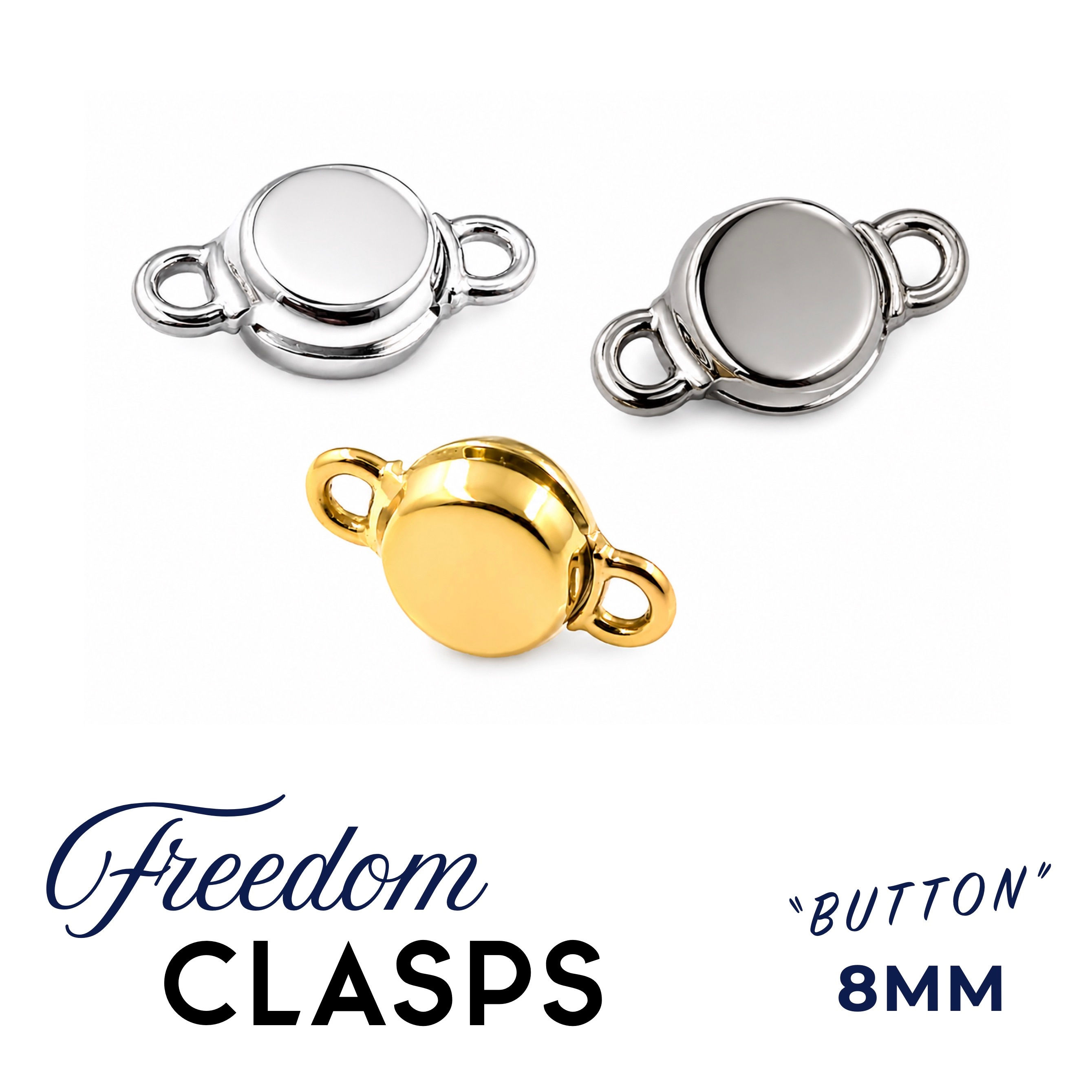 Button Style Clasp (BU-8) - Wholesale