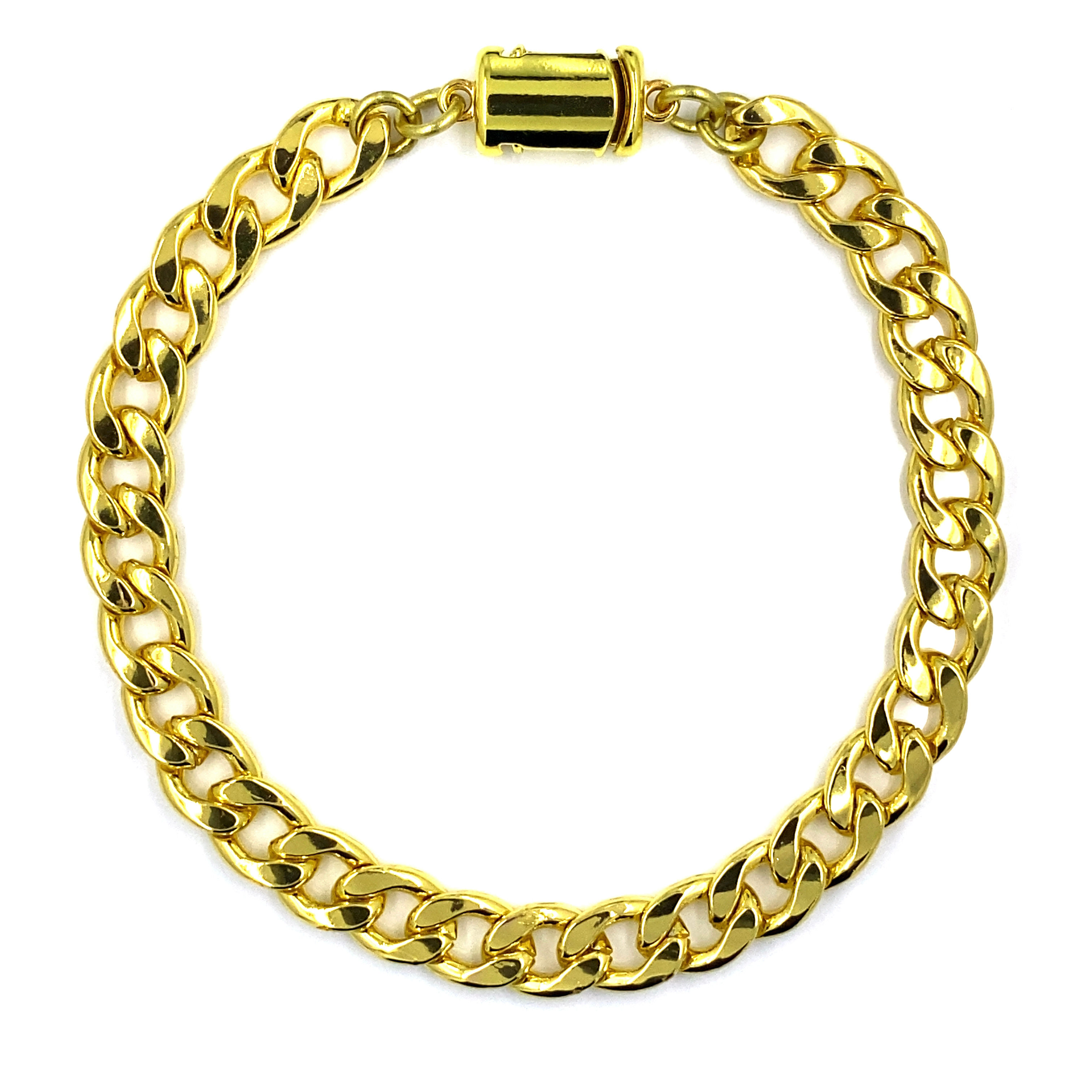 7mm Gold-Plated Curb Chain Bracelet with Freedom Clasp™