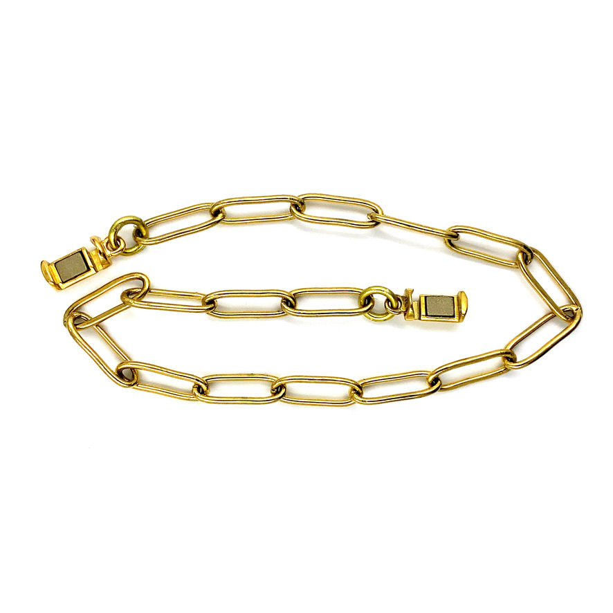 Miniaturbild: Gold-Plated 4mm Paperclip Bracelet with Freedom Clasp™