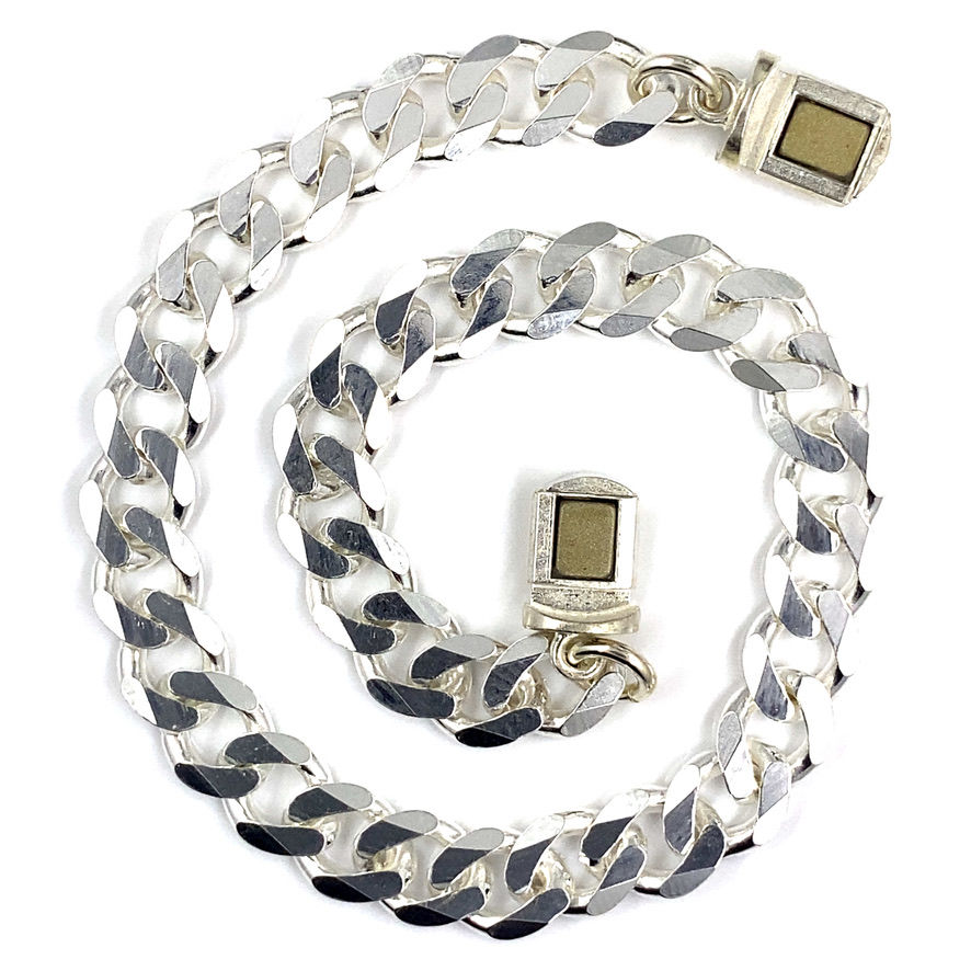 Miniatura: 6mm Sterling Silver Beveled Cuban Link Bracelet with Freedom Clasp™