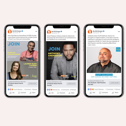 Social ads for Add Passion & Stir podcast