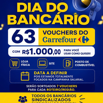 Vem aí o Sorteio do Dia do Bancário!
