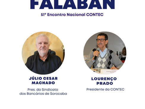 Falaban de segunda-feira (24) receberá o Lourenço Prado, presidente da CONTEC, para falar do 51º Encontro Nacional