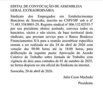 EDITAL ASSEMBLEIA BRADESCO