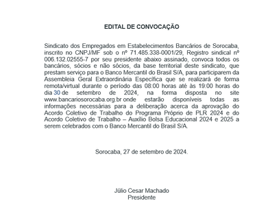 EDITAL ASSEMBLEIA BANCO MERCANTIL