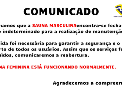 SAUNA MASCULINA FECHADA