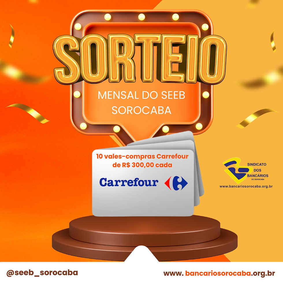 🎉 Sorteio Mensal SEEB Sorocaba 🎉