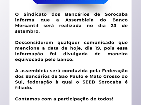 Atenção, bancários do Mercantil!