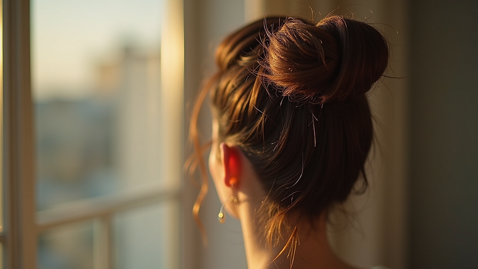 Close-up view of a hair topper with natural hair texture