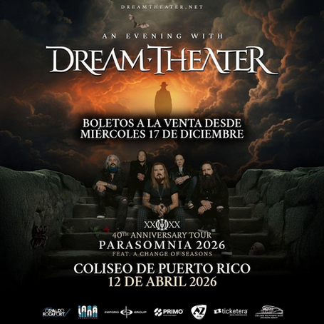 DREAM THEATER REGRESA A PUERTO RICO CON SU GIRA 40TH ANNIVERSARY TOUR – PARASOMNIA 2026