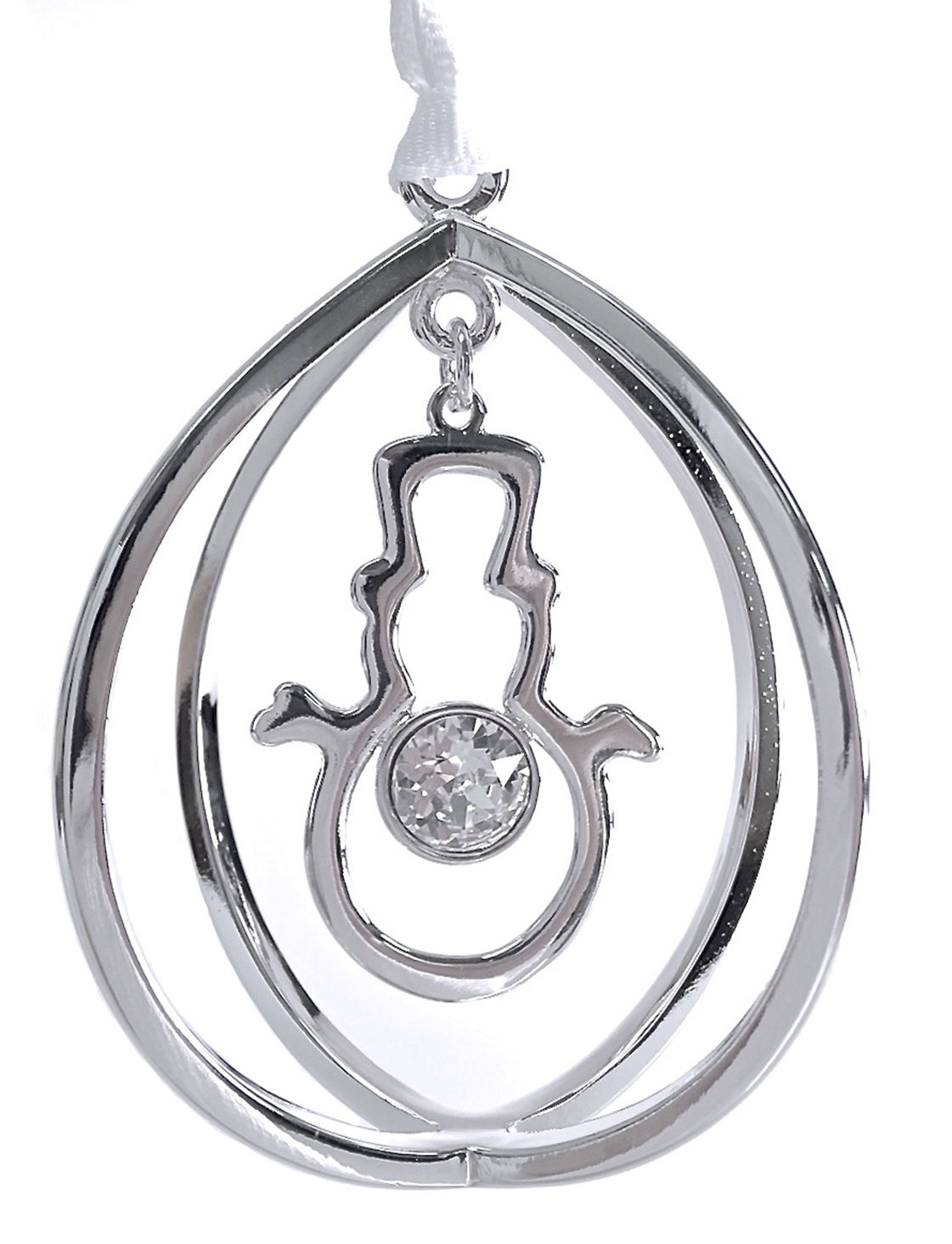 Snowman Charm Ornament with Austrian Crystal