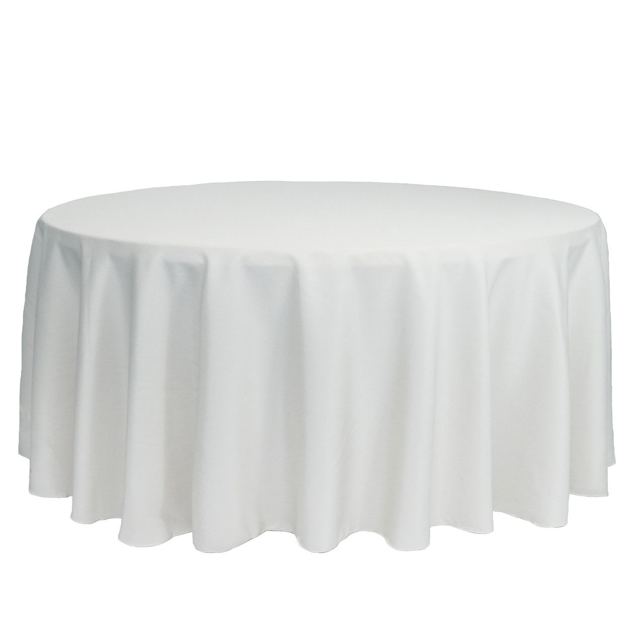 132" Round Polyester Linen Tablecloth