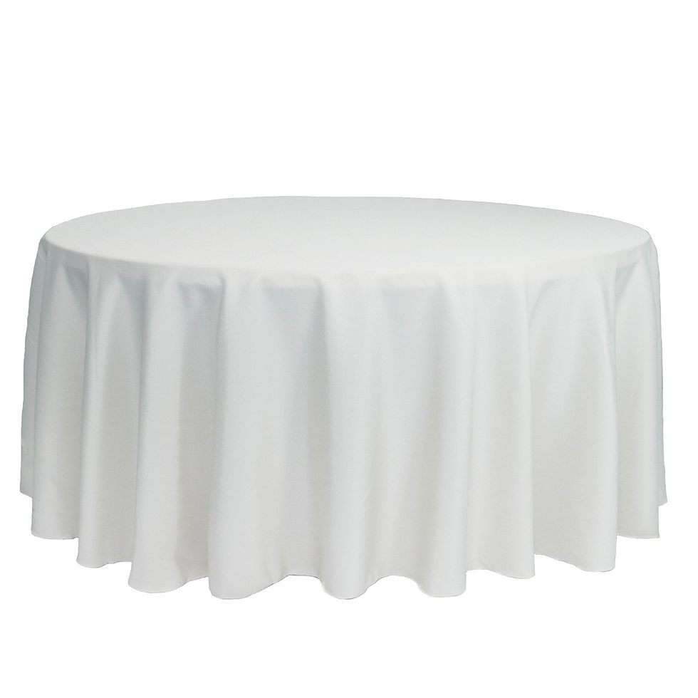 132" Round Polyester Linen Tablecloth