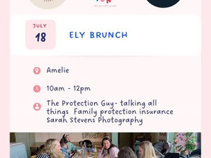 Mamas who Brunch poster advertising the next event at Amelie Restaurant on the 18th July