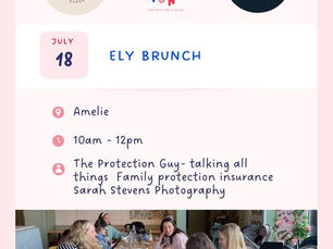 Mamas who Brunch poster advertising the next event at Amelie Restaurant on the 18th July