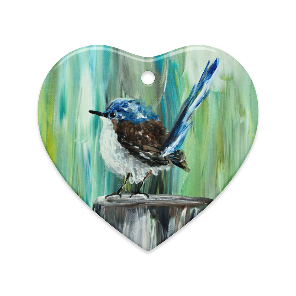 Thumbnail: Green Birdie Double-sided ceramic ornaments