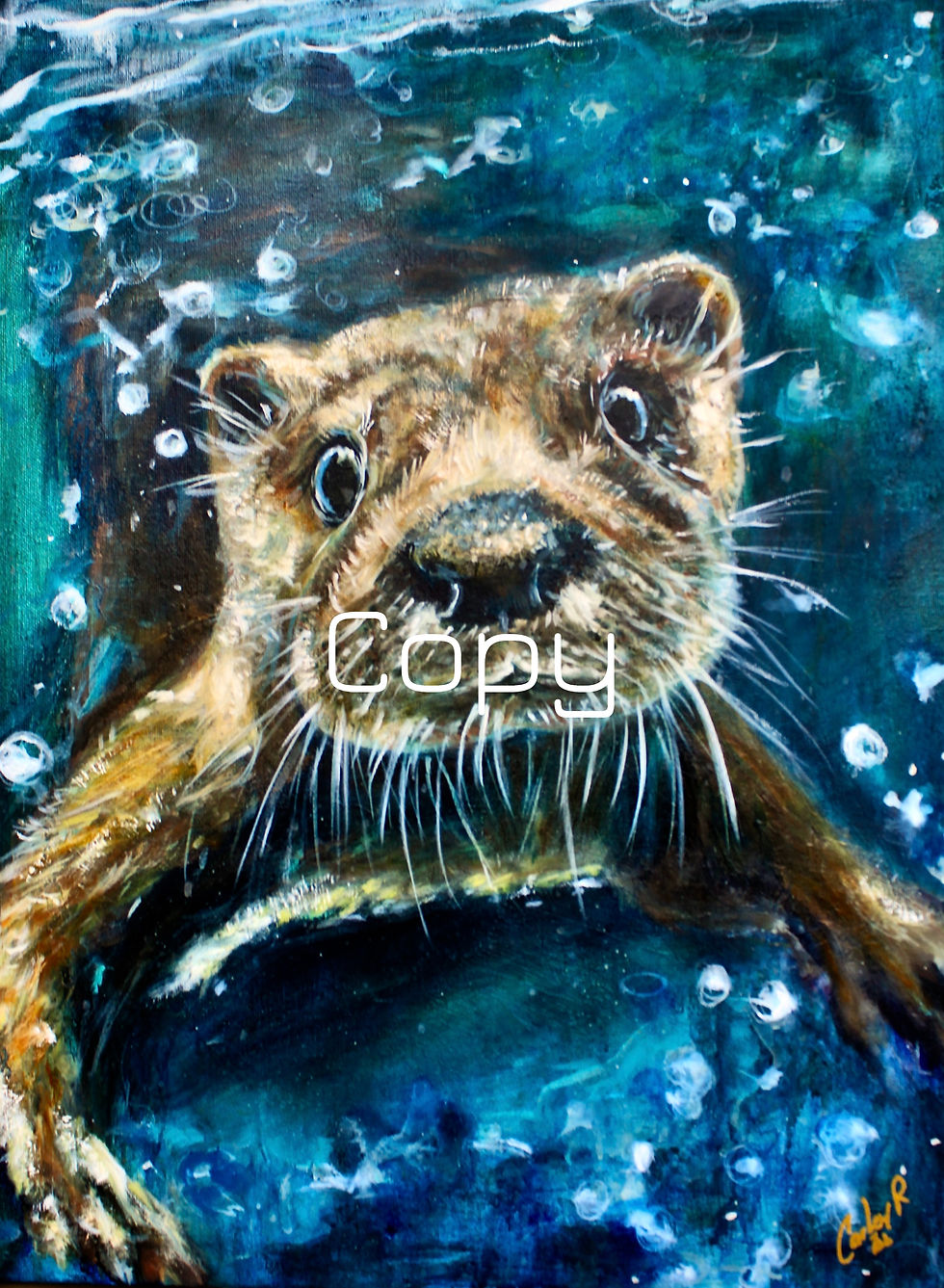 Thumbnail: "Ollie" 18" x 24" Mixed Media 