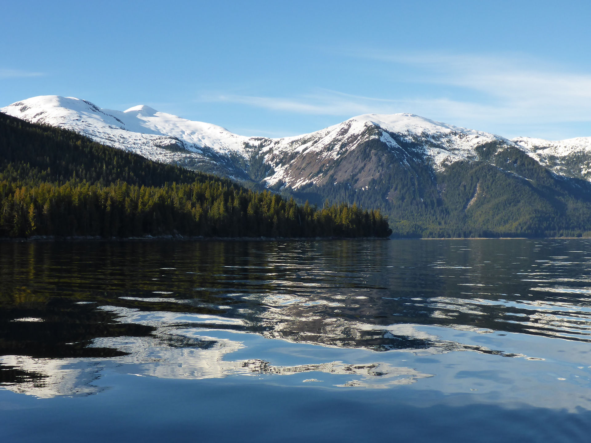 View in Ursula Channel, going toward Monkey Beach