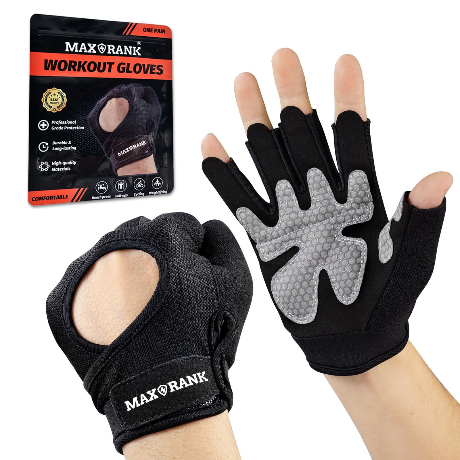MAXRANK Workout Gloves for Men and Women Exercise Gloves for Weight Lifting Cycl