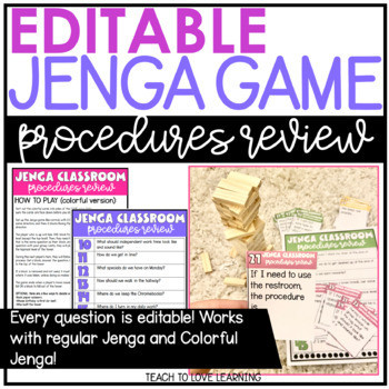 Editable Jenga Game Procedures Review | Back to School Jenga Game ...