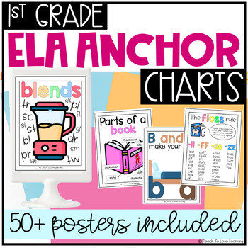 1st Grade ELA Anchor Charts | First Grade Reading Posters ...
