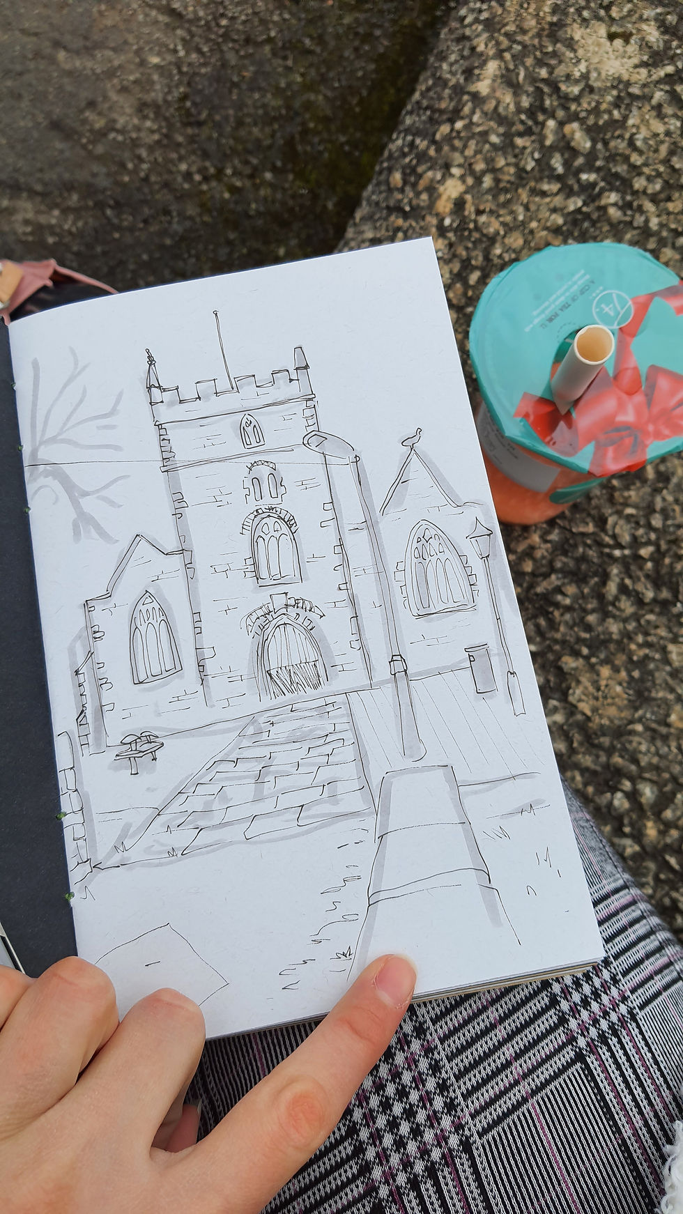 sketch of a church