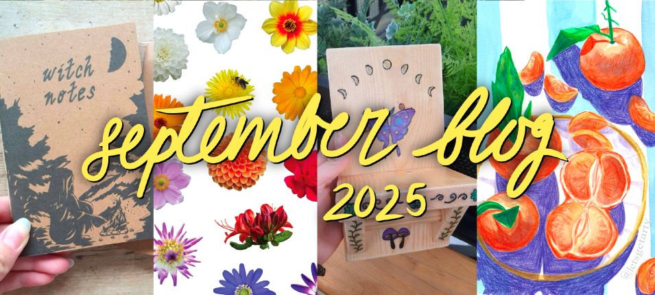 September 2025 blog | sketchbook pages, painting and stickers