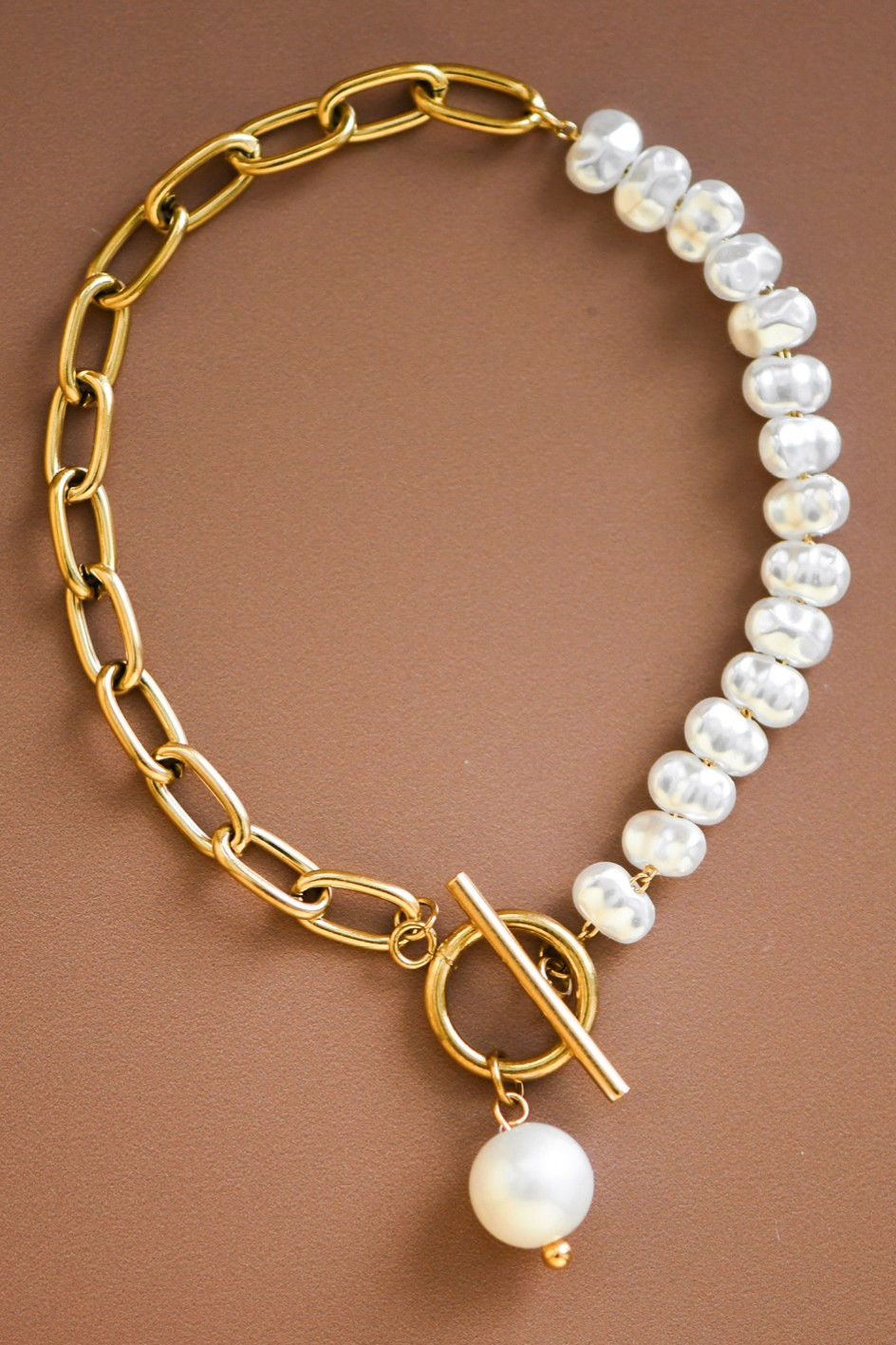 18K Gold Plated Pearl Bracelet