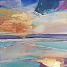 Abstract painting Glimpses Of Joy 2 (20x20cm)by mixed media artist Magdalena Morey