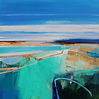 Abstract painting Catching The Waves 3 (100x100cm)by mixed media artist Magdalena Morey